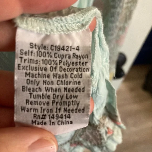 Johnny Was Floral Embroidered Blouse - Sea Foam - Picture 4 of 5